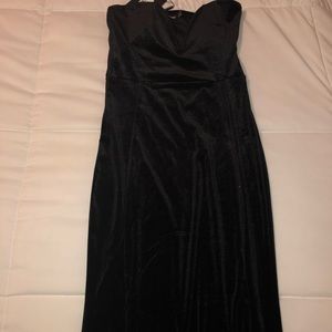 Pretty Little Thing black velvet gown